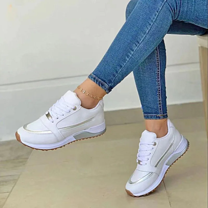 2023 Autumn and Winter New Large Size Sneakers Women European and American Fashion Mixed Colors Casual Shoes for Women Zapatos