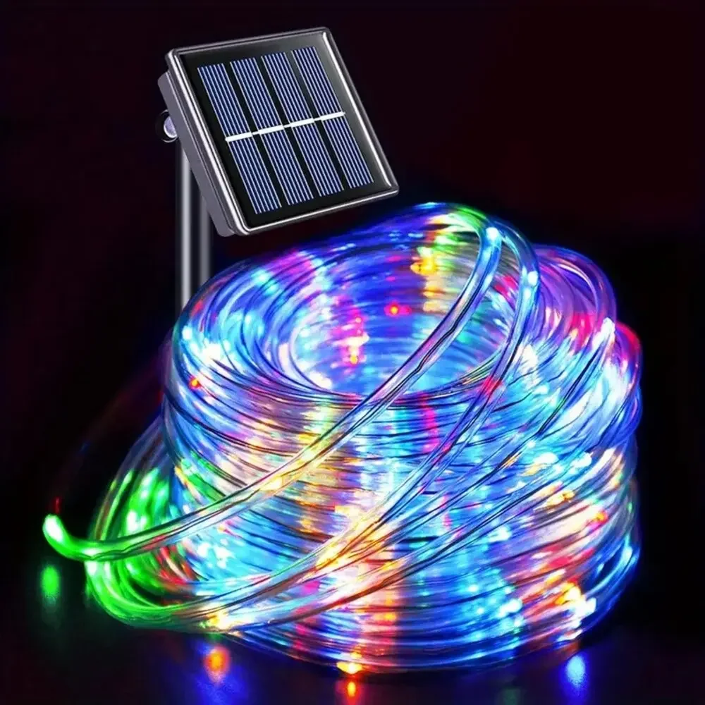 OKAL RED EAST Outdoor Solar Rohr Seil Led Licht Garten Weihnachten Dekoration Fee String Licht 32m/22M/12M/7M Hochzeit Im Freien Party Led Lampe 4