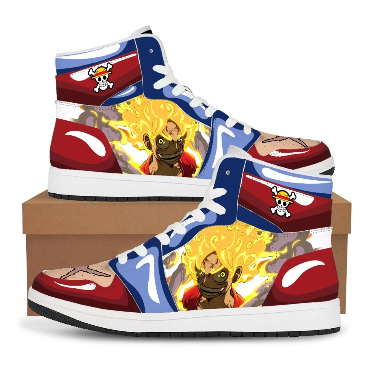 

One Piece Anime Sports Shoes Luffy Zoro Hand-Painted Anime Shoes Couple Casual Shoes High Top Sneaker Boys Girls Birthday Gift