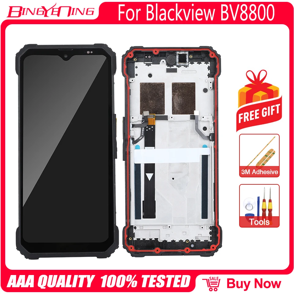 6.58 Inch Original New For Blackview BV8800 BL8800 Touch Screen + 2400x1080 BL8800 Pro LCD Display Digitizer Assembly With Frame