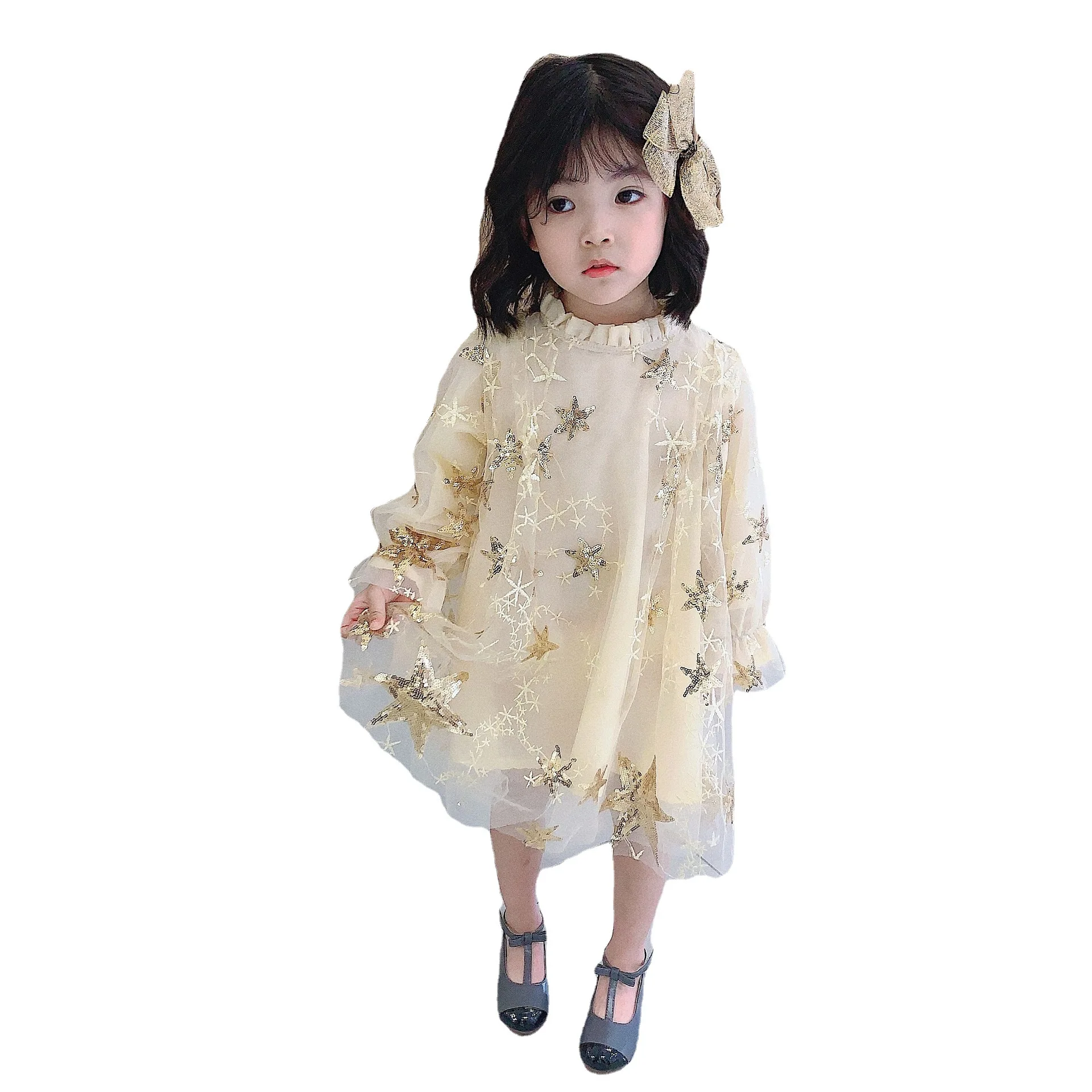 Children Clothing Girls Dress Star Princess Dress 2024 New Spring and Summer Fashionable Sweet Girls Cute Short Sleeve Dress