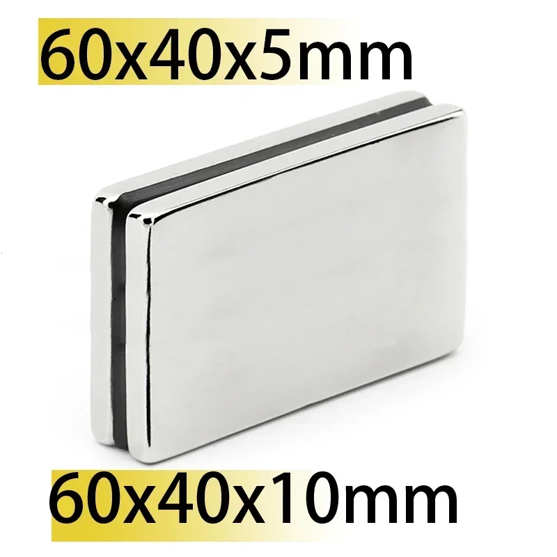 N35 60x40x5 60x40x10 Rectangle customised Square Neodymium Bar Block Strong generation Magnet motor Rare Earth Search Magnetic