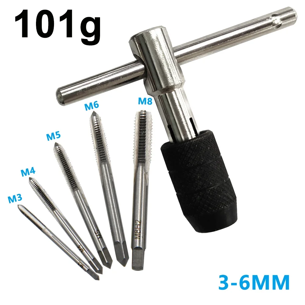 T-typ 3mm Bis 6mm Hand Windeisen Gewinde Gewindeschneiden Werkzeug Set Hand Schlüssel Gewinde Gewindeschneiden M6 bis M8 Werkzeug Set Auto Werkzeuge Bill – Detail 1