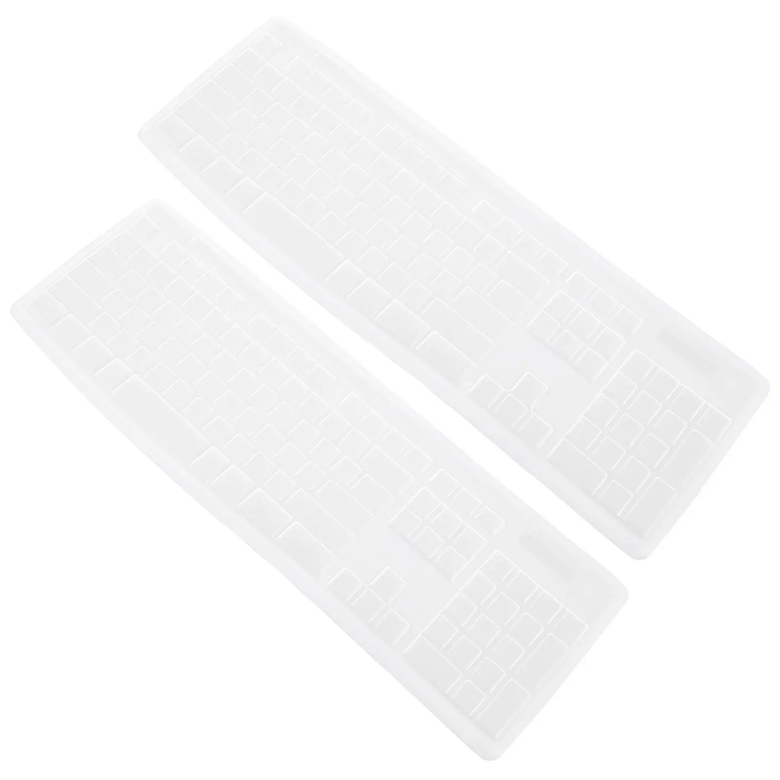 2Pcs Premium Silicone Keyboard Skin Protector Ultra-Thin Tactile Design No Gap Fully Wrapped Dust Resistant Comfortable Typing