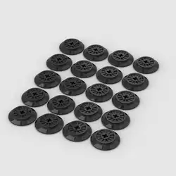 Ruedas de tren con agujero de eje, piezas para pista de tren, bloques de construcción, juguete educativo DIY, Compatible con piezas de tren, 20 piezas por lote