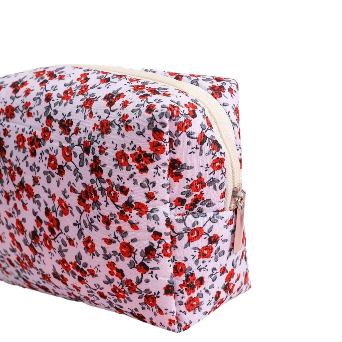 Ins New Floral Octagonal Makeup Bag Women Cosmetic Bag Portable Travel Organizer Wash Bag Female Makeup Pouch Zipper Coin Purse