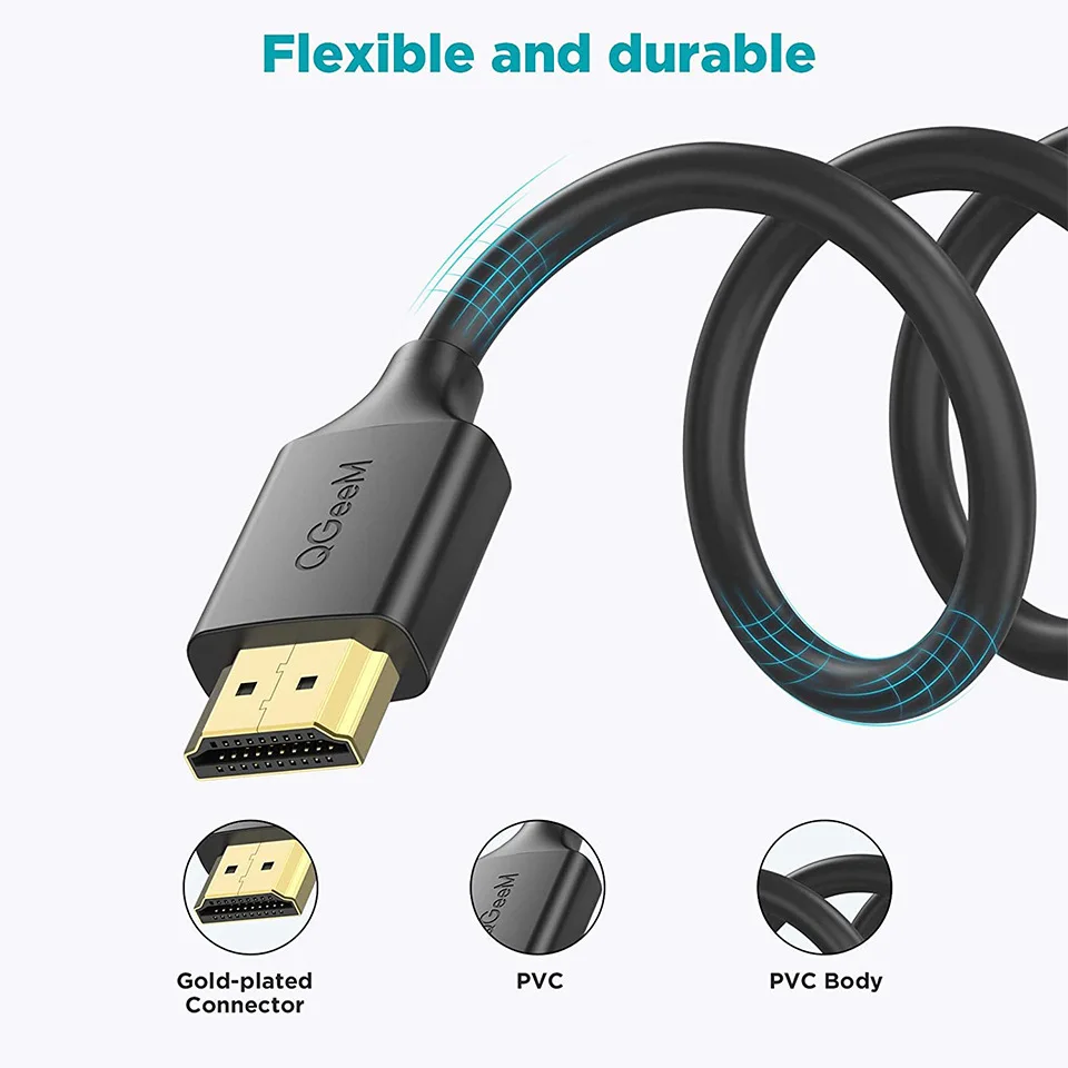 QGeeM 4K HDMI Cable HDMI 2.0 Adapter for Xiaomi Xbox Serries X PS5 PS4 TV Box Chromebook Laptops HDMI Splitter Digital Wire Cord image 4