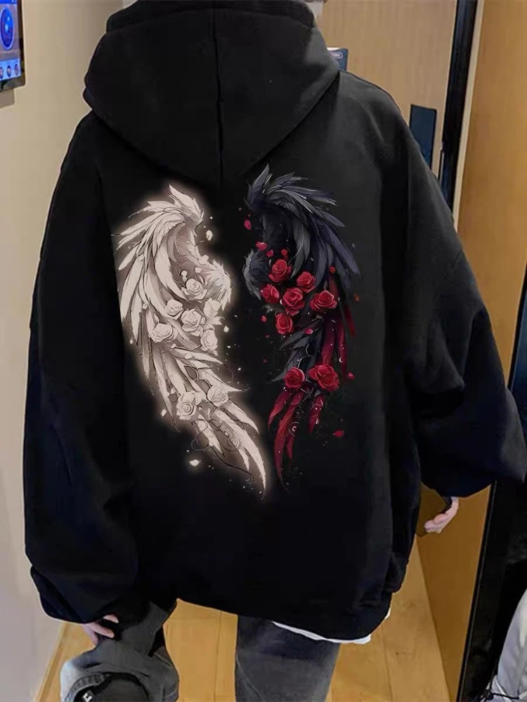 الهيب هوب الأسود الجرافيك رجل هوديس جديد روك الشارع الشهير مضحك القطن الفاخرة بلايز لا العلامة التجارية الجمالية في بلوزات بسيطة للرجال