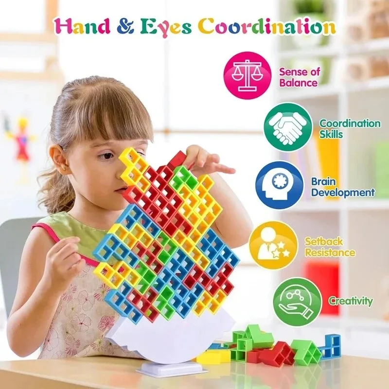 Jouets de blocs de Construction de puzzle, jeux d'empilage d'équilibre amusants, jeux de société de Construction, blocs de Construction russes, jouets de table pour enfants