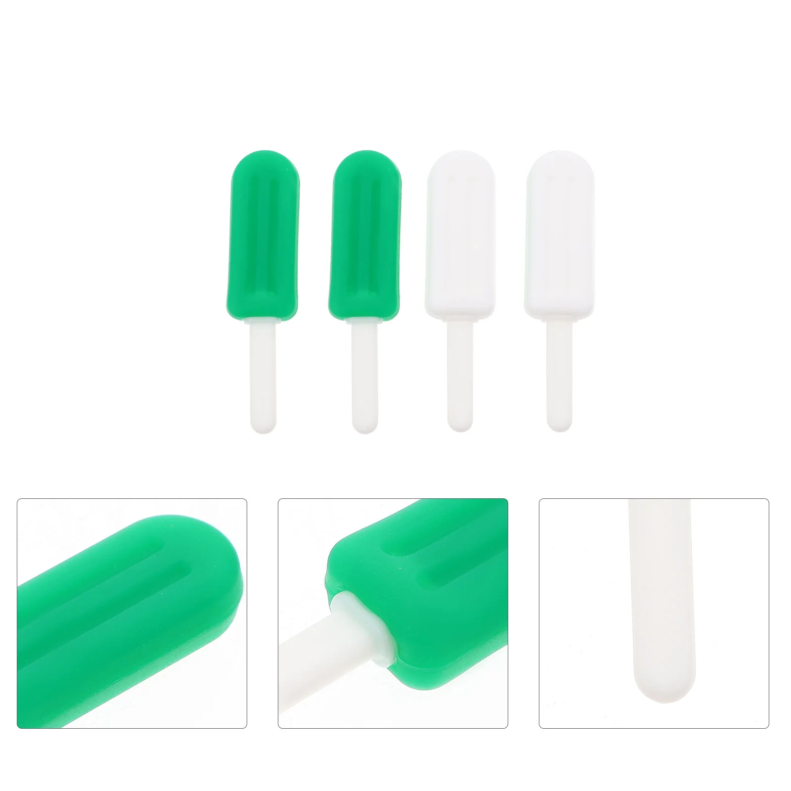 4 Pcs Oral Care Ice Cream Chew Stick Tools Food Grade Silicone Orthodontics Biting Teether