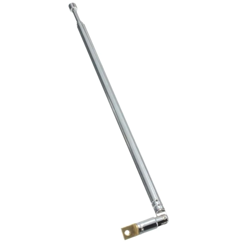 FM 라디오 TV AD용 텔레스코픽 안테나 공중 교체, 스테인레스 스틸, 60cm, 6 섹션