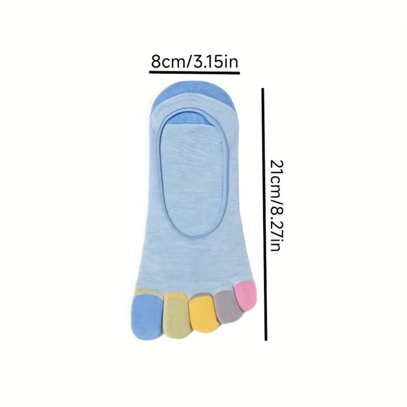 1Pair Summer New Five Fingers Women Socks Colorful Soft Cotton Shallow Casual Split Toe Sports Socks Yoga Toe Socks for Women