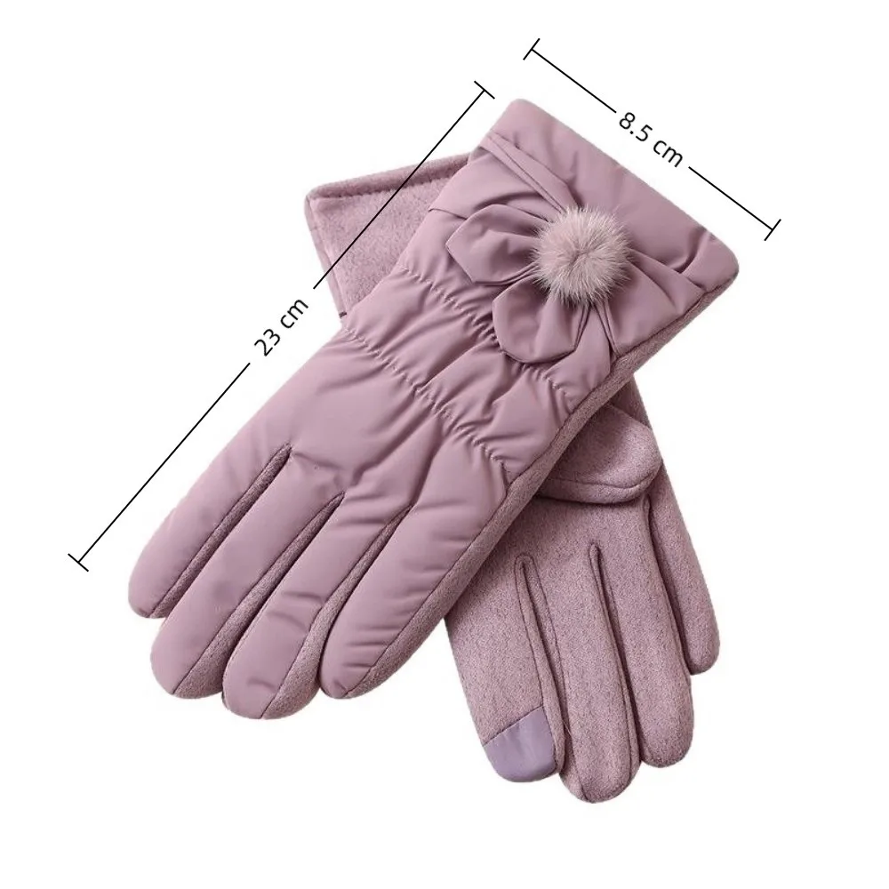 Winter Thickened Touchscreen Gloves Down Cotton Warm Cycling Gloves Anti-Cold Windproof Women Gloves Korean Style