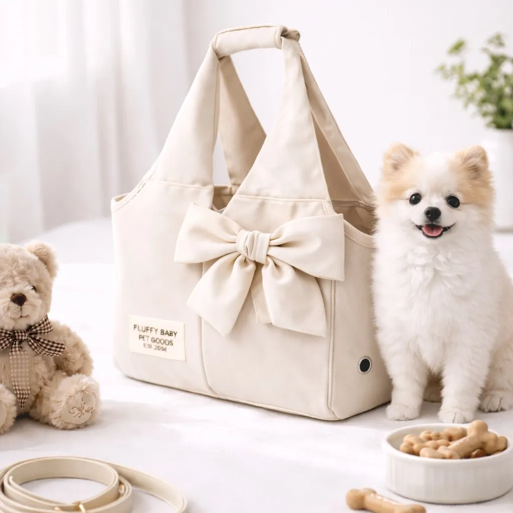 

New Spring Festival large-capacity pet bag, one pack, dual-purpose, multi-functional car-mounted cat bag, one-shoulder bow dog