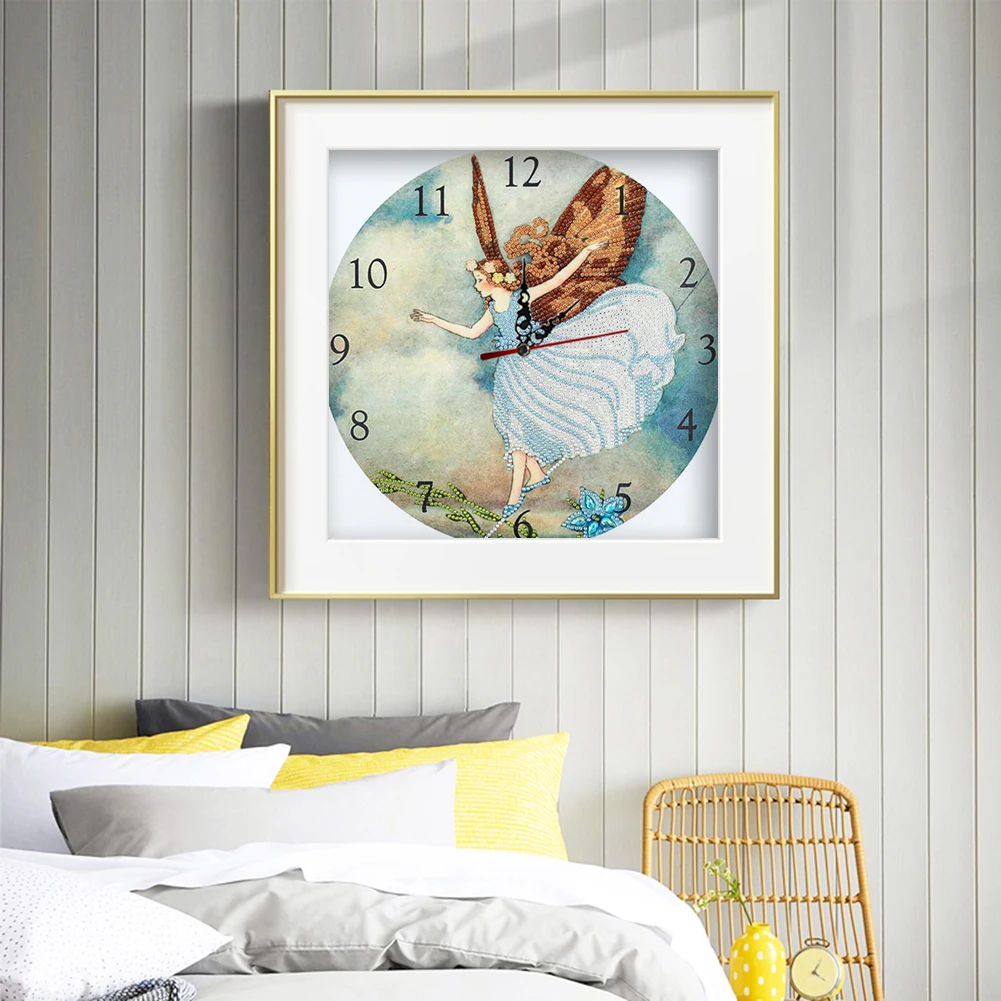 DIY جزء الحفر على شكل خاص الماس على مدار الساعة 5D فسيفساء الراتنج ساعة غرفة نوم المنزل #6