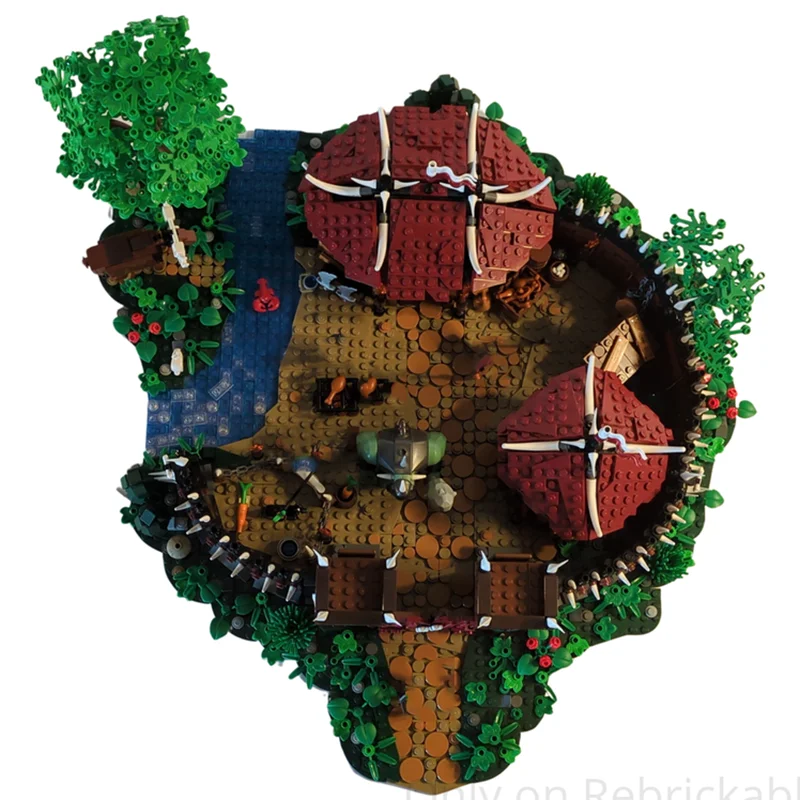 Medieval Castle Model Moc Building Blocks Fantasy Orc Camp Model Technology Bricks DIY Assembly Holiday Construstion Toy Gifts