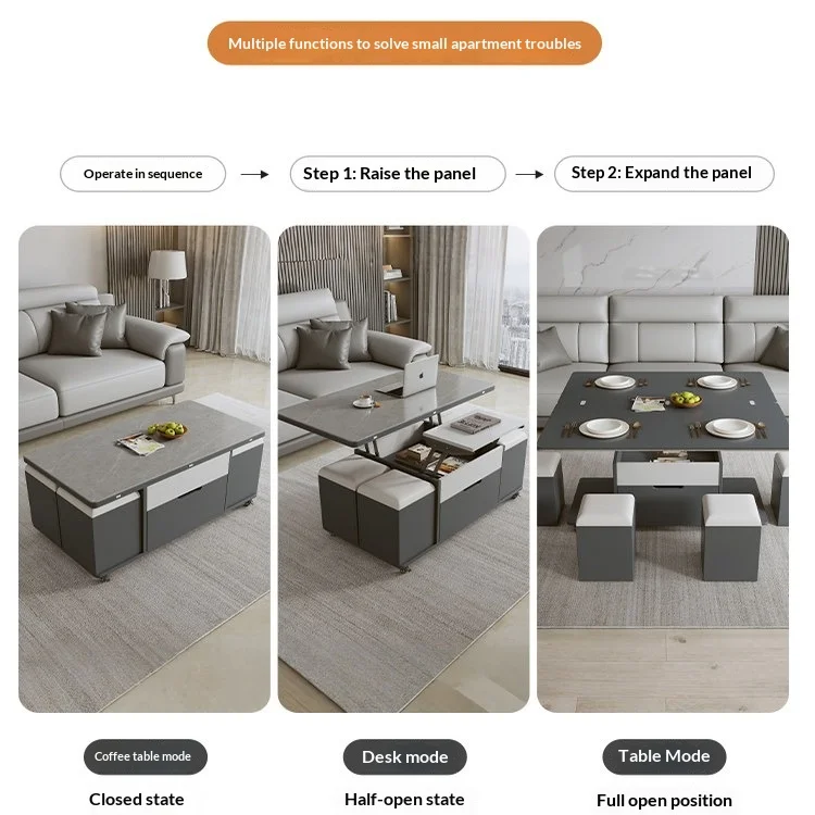 Any Size Custom Modern Marble Coffee Table Natural Stone Texture Moisture Proof Easy Clean Living Room Club Homestay Multi Usage