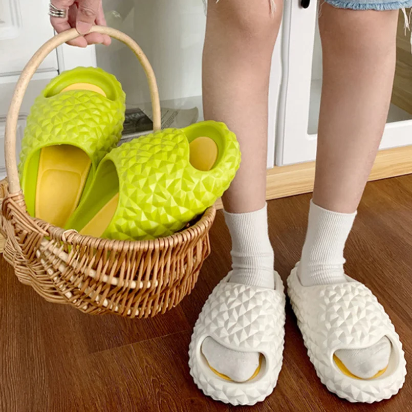 

Women Home Slipper Durian fruit Cute Cloud Summer Flip Flops Beach Slides Funny Casual House Shoes Flat Female Thick Sandals