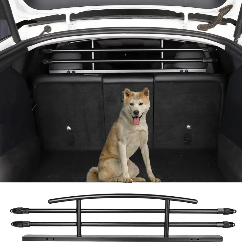 

For Tesla Model Y Dog Barrier Adjustable Large Pet Protective Barrier Anti-bite Heavy-Duty Metal Stainless Steel for Dog Travel