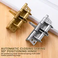 Automatic closing 4 Inch Spring Hinge Automatic Closing Wooden ​ Invisible Door Spring Hinge Automatic Self-Closing Door Hinges