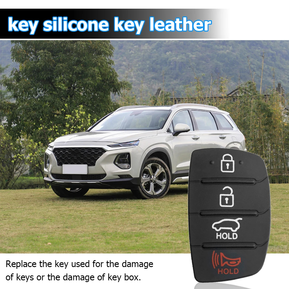 Sostituzione auto 4 pulsanti Remote Key Fob Case Pad in gomma per Hyundai I10 I20 I30 IX35 per Kia K2 K5 Rio Sportage Flip Key