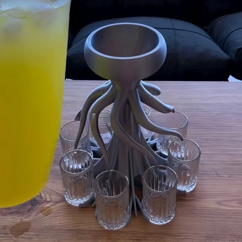 8-Arm Shaped Beverage Dispenser, Auto 8-Way Liquid Separator For Bar Party Cocktail And Wine Pouring