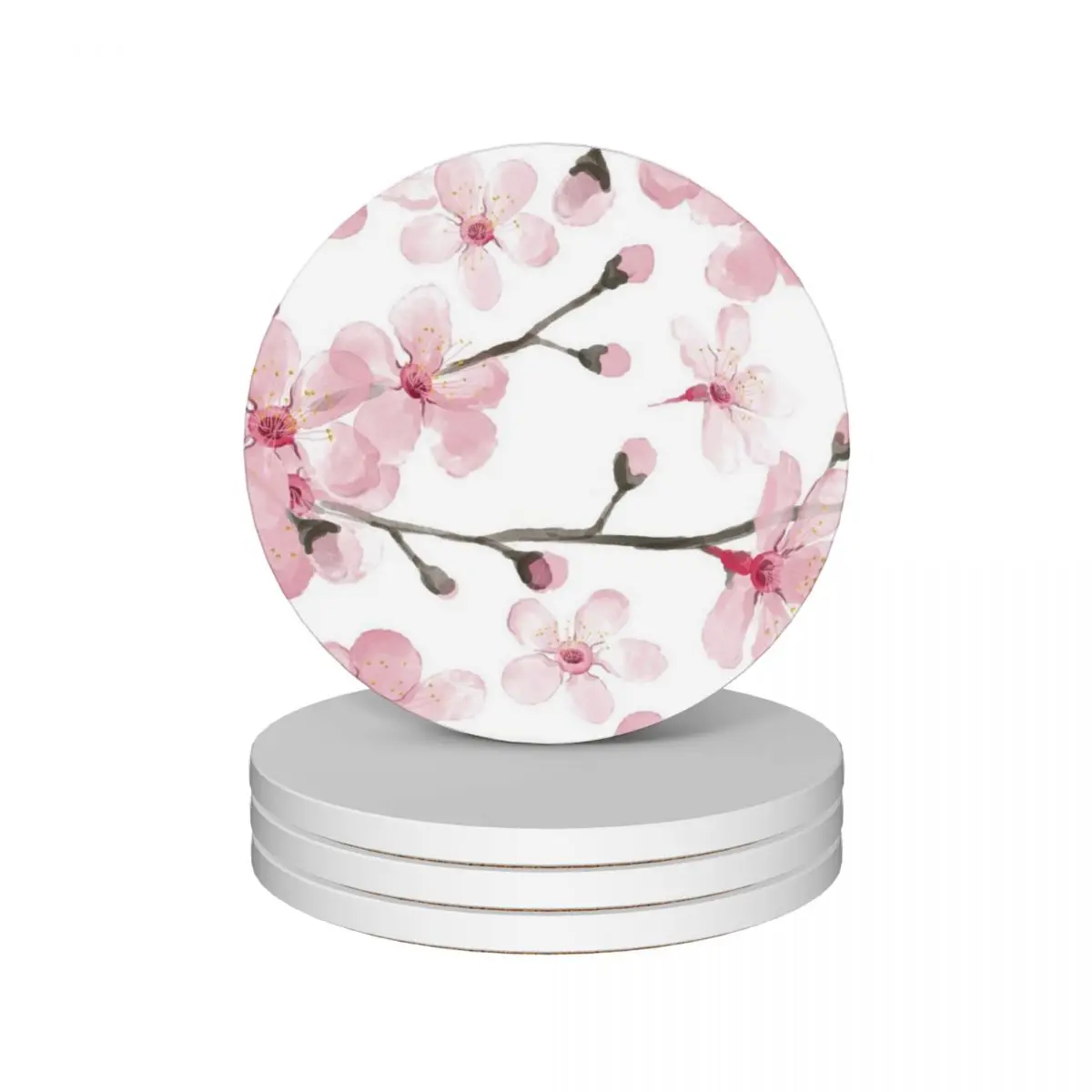 

Cherry Blossom watercolor fashion and home decor by Magenta Rose Designs Ceramic Coasters (Set of 4) flower set cute Coasters