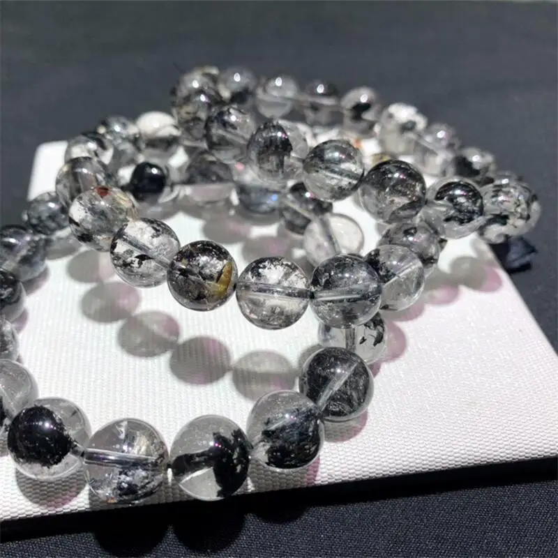 12MM Natural Herkimer Diamond Bracelet Crystal For Women Fortune Energy Mineral Amulet Jewelry Healing Gift 1PCS