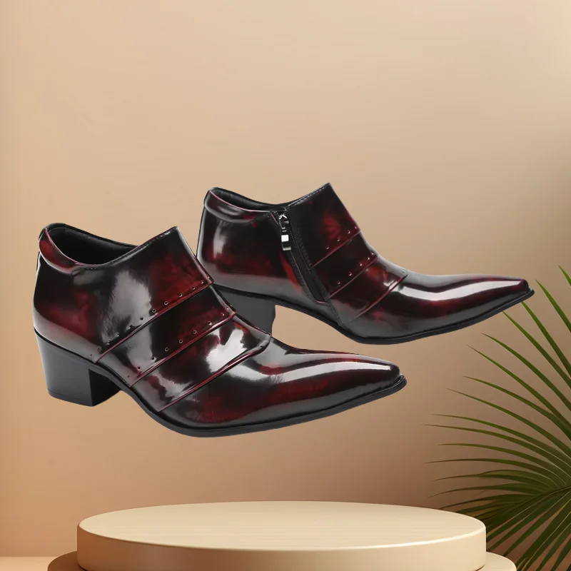 

Plus Size Men High Heels Career Oxfords Leather Wedding Shoes Formal Business Office Dress Shoes for Men Mocassin Homme
