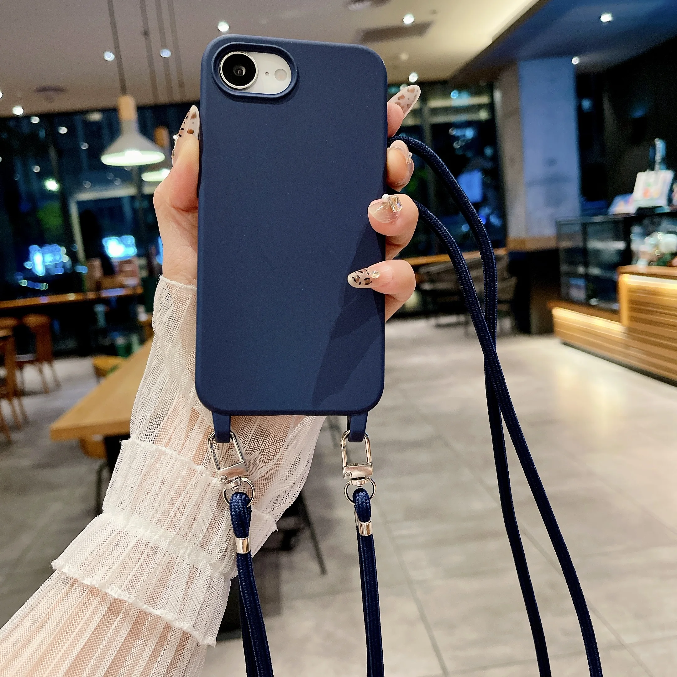 Anti-drop Macaron Colored Crossbody Phone Case For iPhone 17