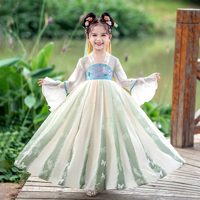 

Hanfu New Original Girls Fall Children Fairy Ancient Clothes Little Girl Ru Skirt Autumn Long-sleeved Tang Dress