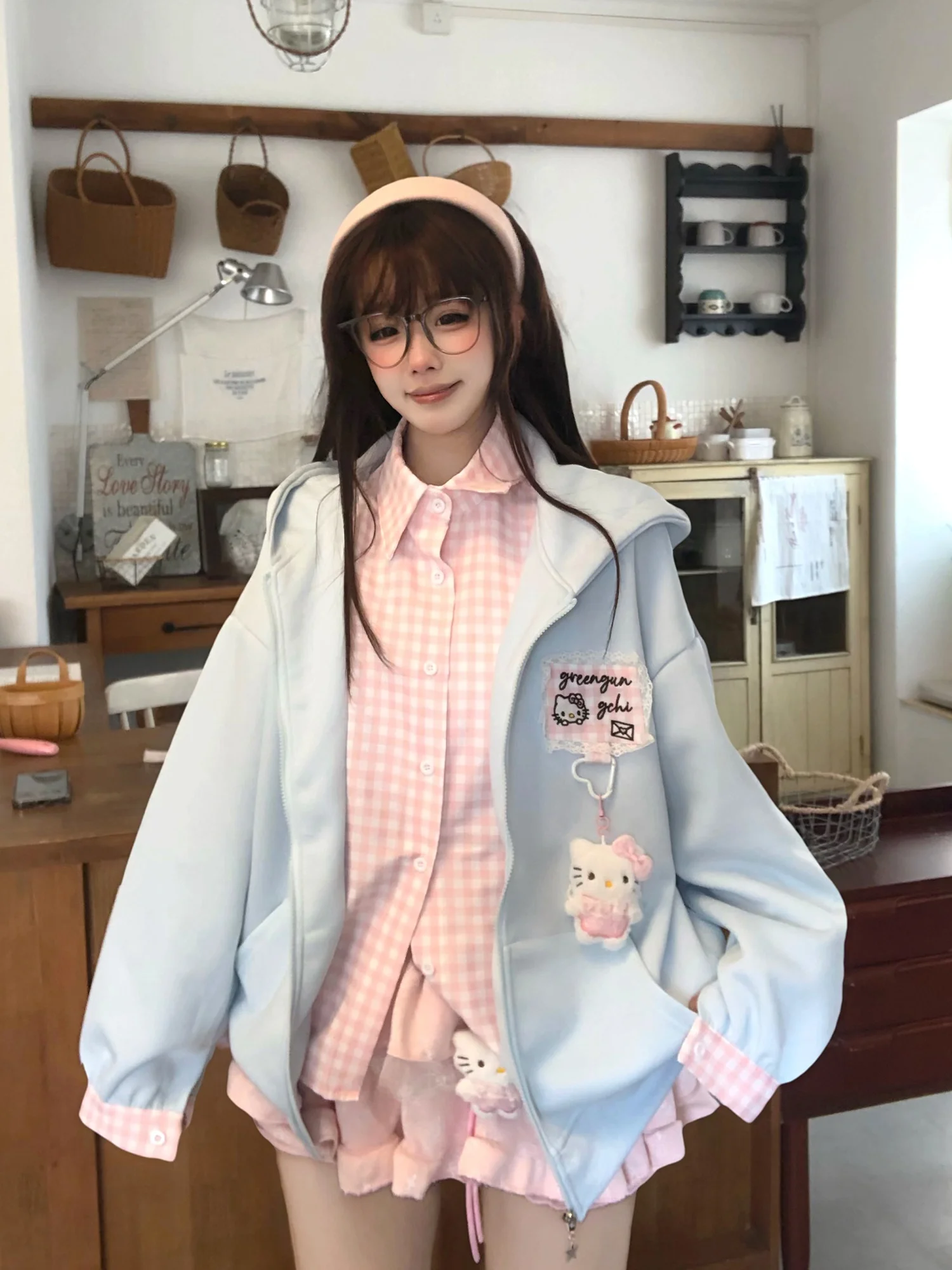 

Милая женская толстовка TUDOU Potato свободного кроя, удобная, для ранней весны, с длинными рукавами, на молнии, повседневная, в уличном стиле