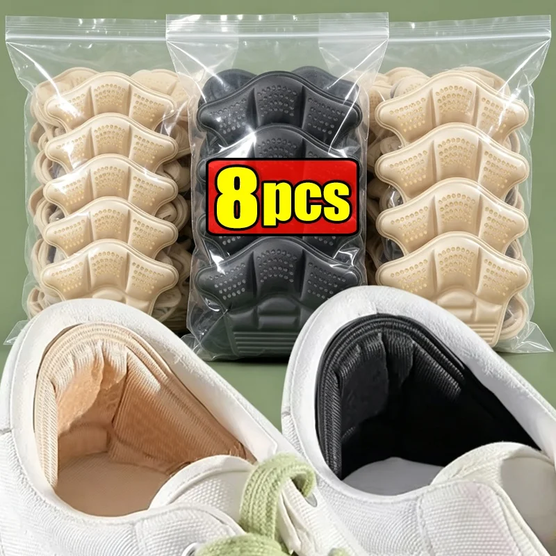 8pcs Feet Pads for Sneakers Heel Protectors Stickers Comfort Silicon Non Slip Shoe Pads Foot Pain Relievers Shoes Inserts