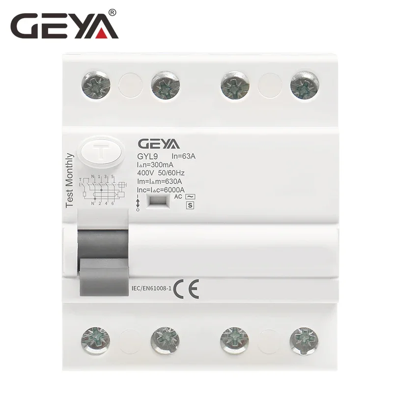 GEYA GYL9 AC-S Type Time Delayed S Type Electromagnetic RCD/RCCB/ELCB Din Rail Circuit Breaker