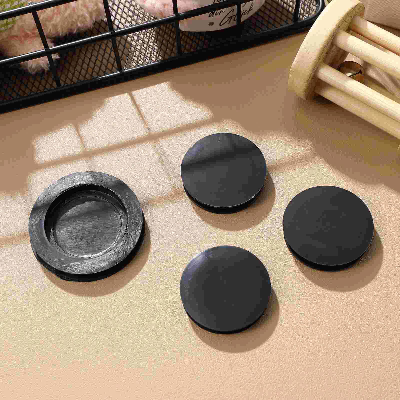 10 Pcs Tube Stops Round Rubber Stopper Plaster Figurine Plug Plugs Black Piggy Bank Bottom Covers Caps Baby