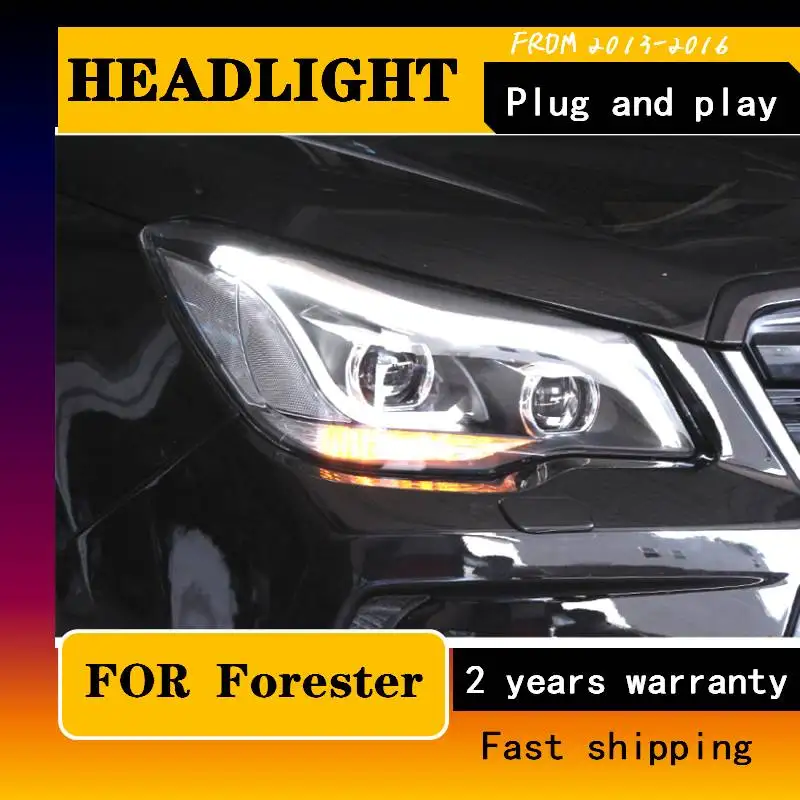 Car Styling For New Forester Headlight 2013- 2016 Forester DRL Lens Double Beam H7 HID Xenon Car Accessories