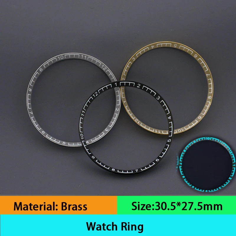 Blue and Green Luminous Watch Chapter Ring 30.5mm Metal Fit SKX007 SKX009 Watch Accessories For NH35 NH36 7S 4R Movement