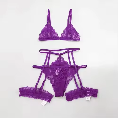 Toucheart 3 Piece Set Sleepwear Suit Sexy Lingerie Women Thin Transparent Lace Bra Set See Through Female Erotic Underwear New - Image 6
