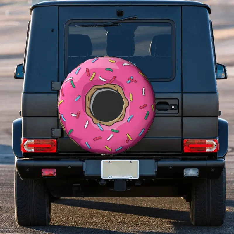 Custom Cartoon Donut Spare Tire Cover for Jeep Grand Cherokee Doughnut 4WD 4x4 SUV Car Wheel Protector 14\