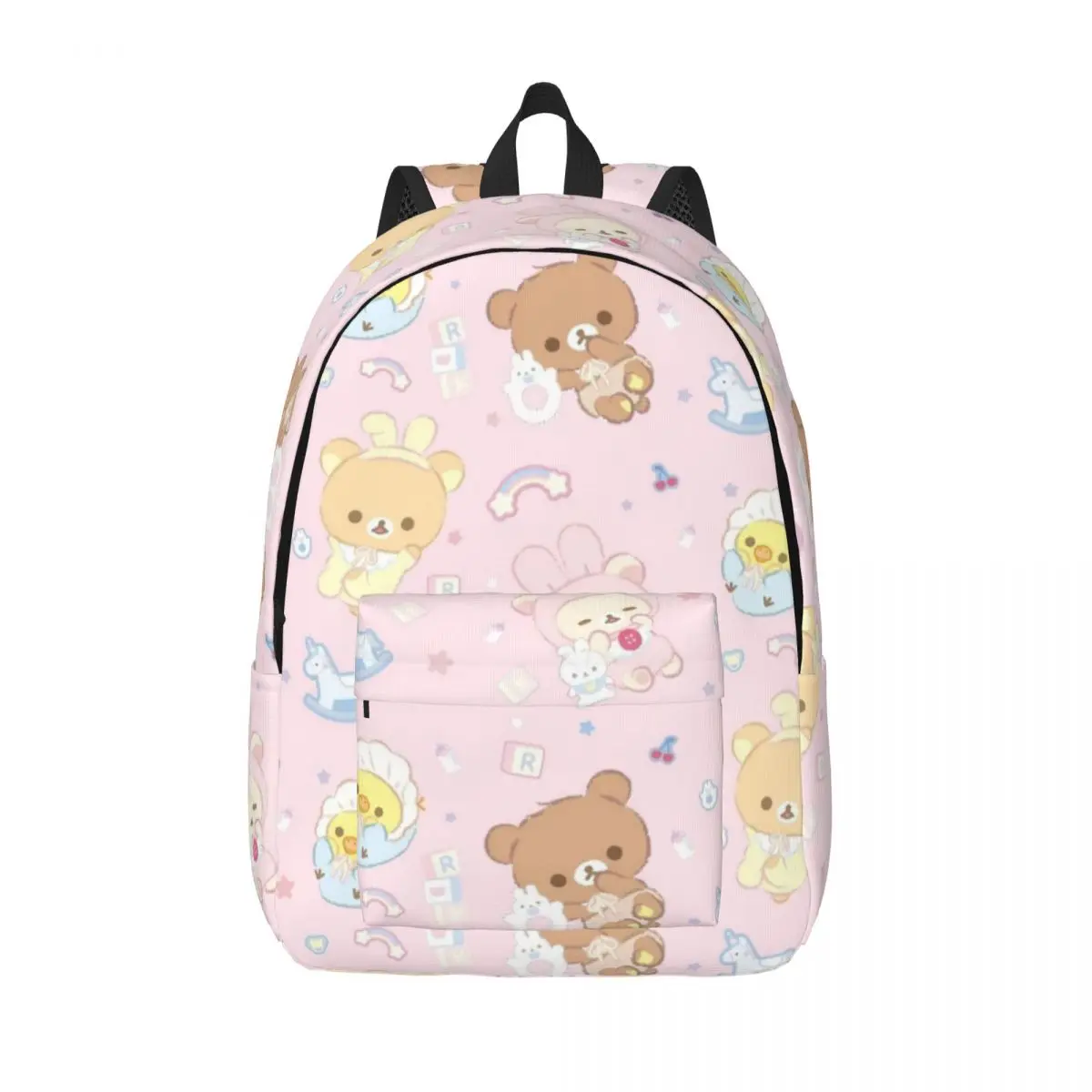 Bebê rilakkuma e amigos mochila clássica ao ar livre estudante trabalho daypack para homens mulheres computador portátil bolsa de ombro