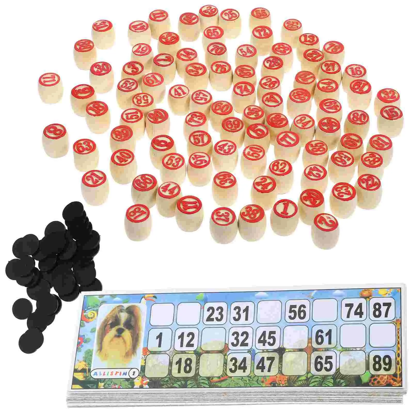 

1 Set Russian Lotto Game Set Family Table Game Props Vintage Wood Russian Lotto Game Russian Lotto Board Game Kit For Adults