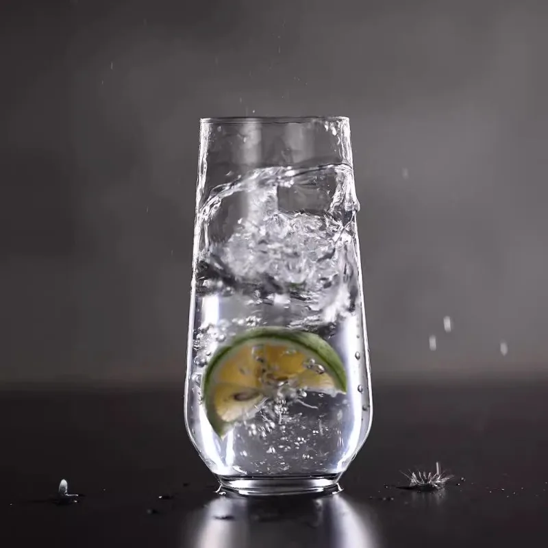 

Lead-free crystal glass minimalist rhombus lemonade glass cocktail long drink Hippo mojito cup