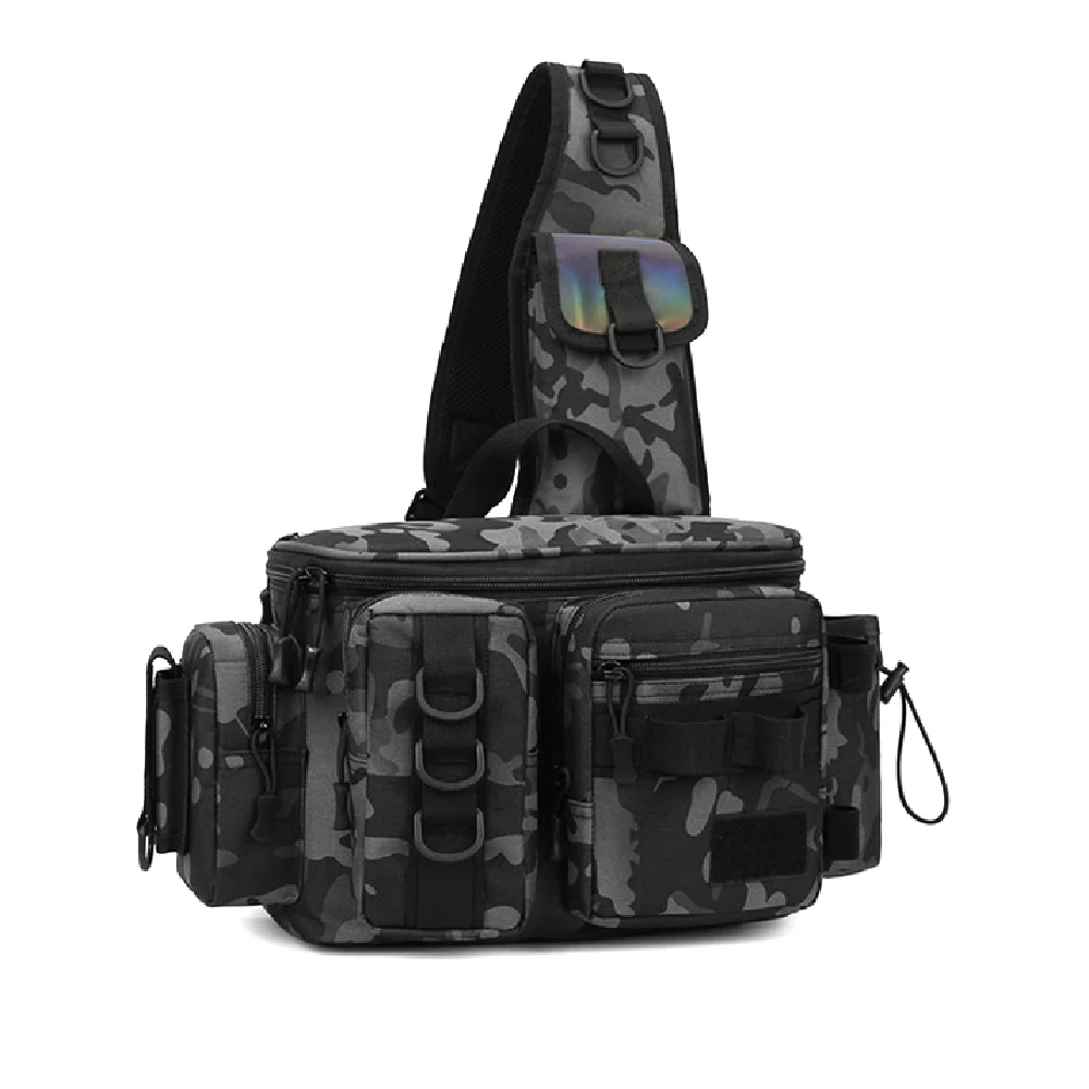 Crossbody-Angelzubehör-Aufbewahrungstasche, Hüft-Rucksack mit verstellbaren, breiten Schultergurten, große Kapazität, leicht – Detail 4