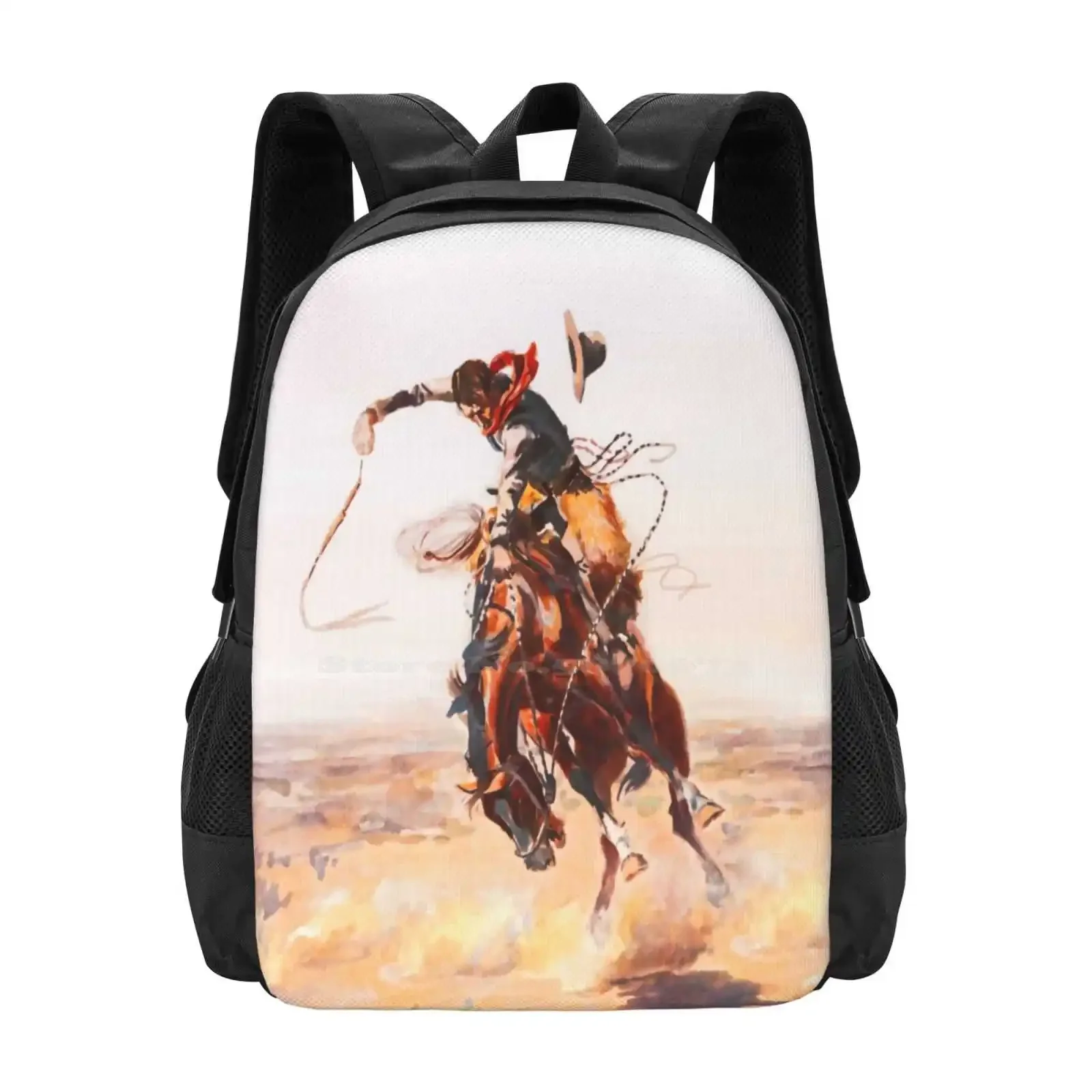 

Wild West Series Bad Horse Hot Sale Schoolbag Backpack Fashion Bags Bronco Rodeo Cowboy Indian Wild West Western Sheriff Guns