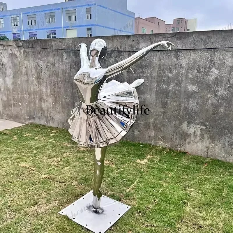 M138 TTT stainless steel Parisian dancing girl sculpture used display in gardens parks shopping malls and decoration villa handi