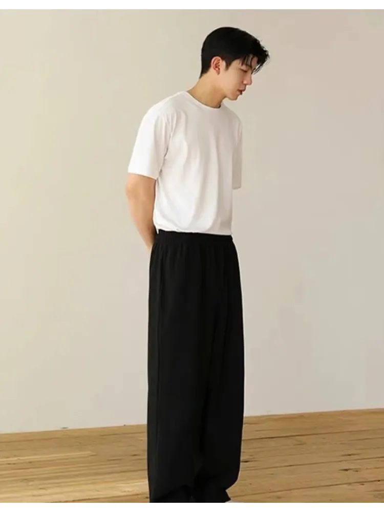 

Wide-leg Pants with A Sense of Drape, Men's Loose Straight-leg Sport Sweatpants, Spring and Autumn Casual Long Pants, Trendy
