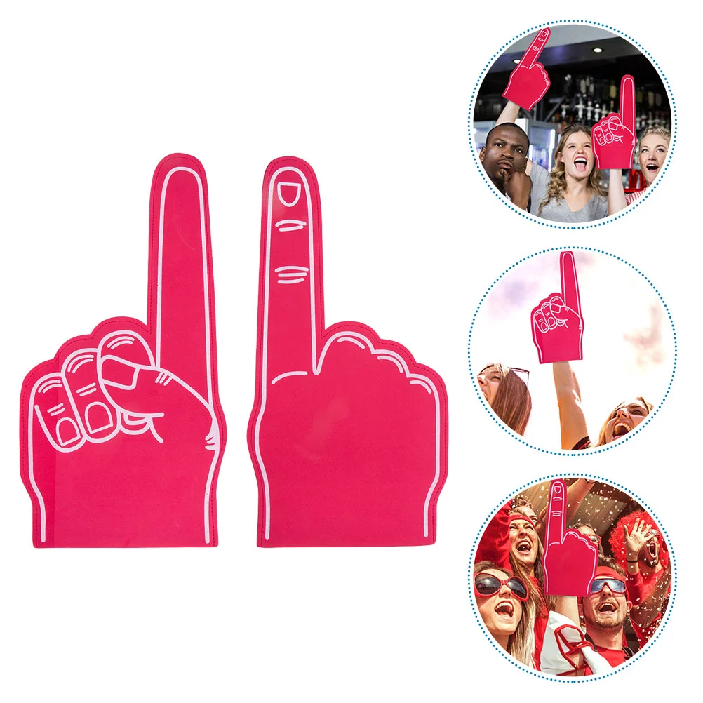 

2 Pcs Props Number Finger Cots Pointer Foam Fingers X 4 Wrestling Party Favor Football Decorations