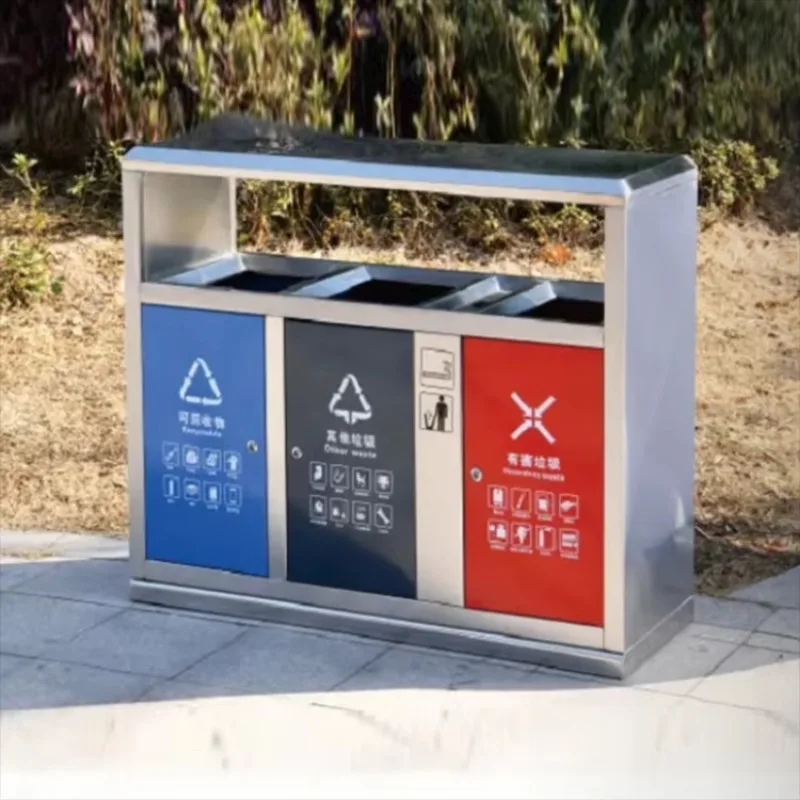 Новое общественное использование, экологически чистые контейнеры для сбора мусора в общественных местах, умные мусорные классификационные мусорные баки