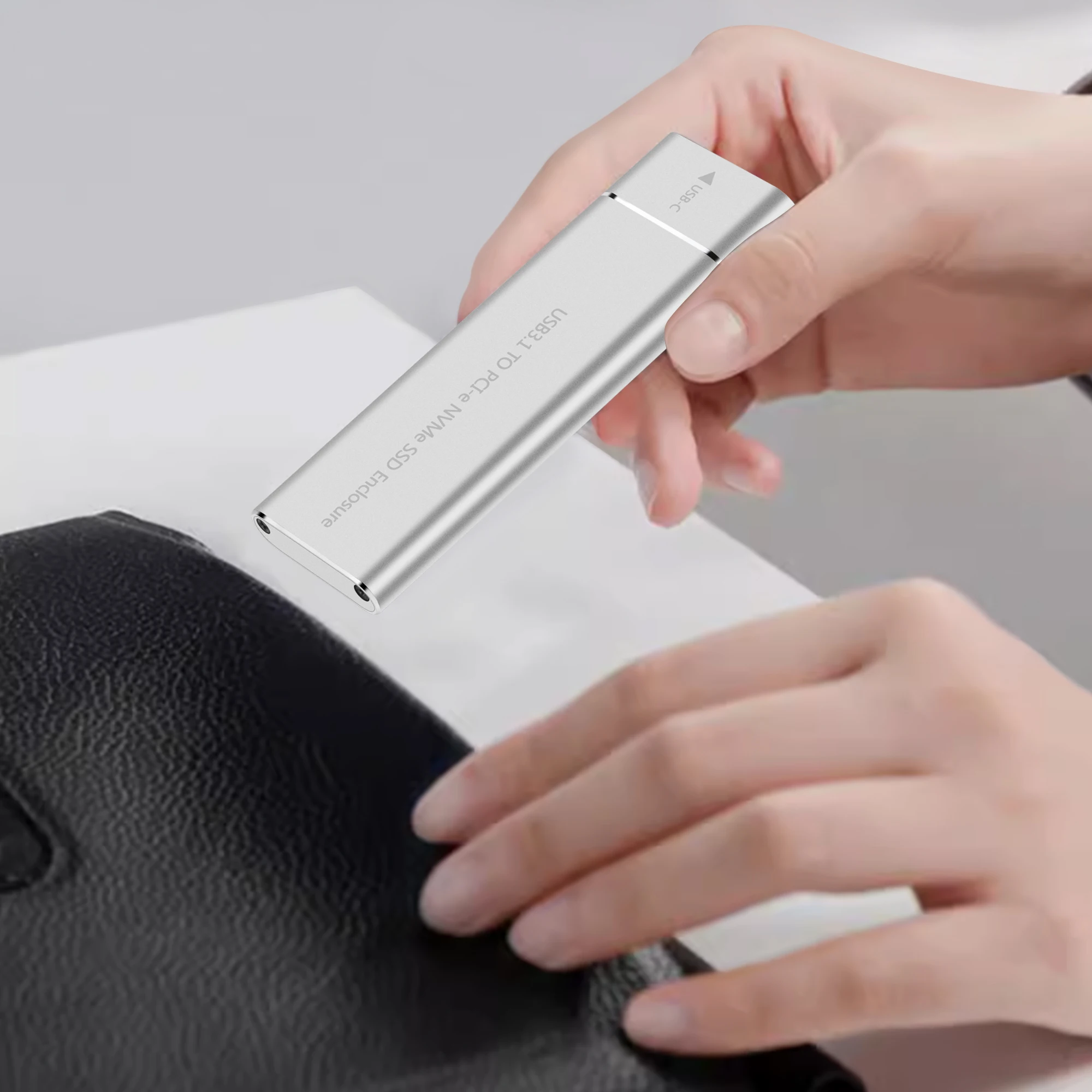 Samget NVME M.2 Solid State Drive External Enclosure 2230/2242/2260/2280 M.2 to USB C Case 10Gbps Type A + Type C For M/M+B Key