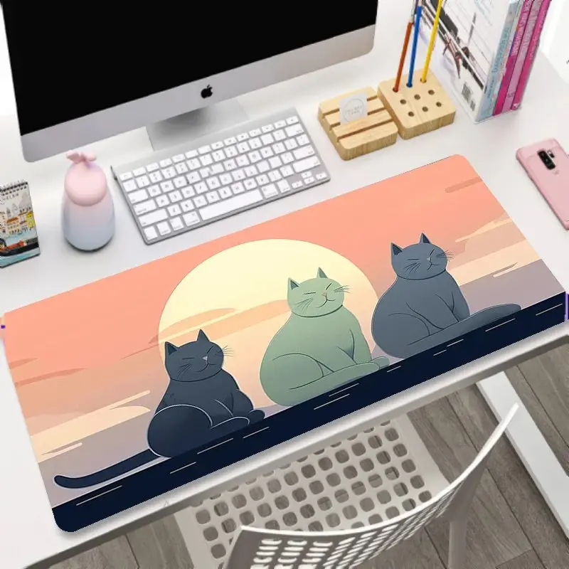 Pink Mouse Pad Kawaii Desk Mat Cute Animals Mause Pad Gaming Accessories PC Laptop Mousepad Company Carpet Aesthetic Gamer Girl